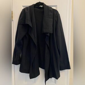 Chico’s - 100% Wool - Open cardigan with drape collar- black - size 3 (XL)